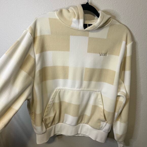 Vans Fleece Tan and Beige Hoodie Sweatshirt Size S - Picture 2 of 5
